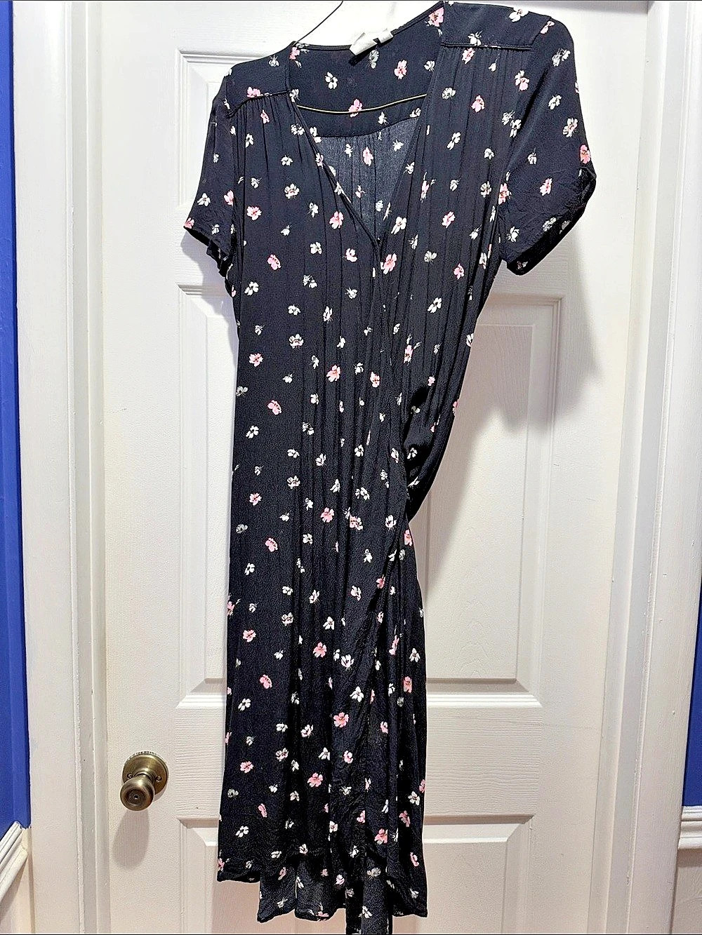 Gap Floral Maxi Dress Black & Pink XL Like New